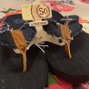 Denim flip flops